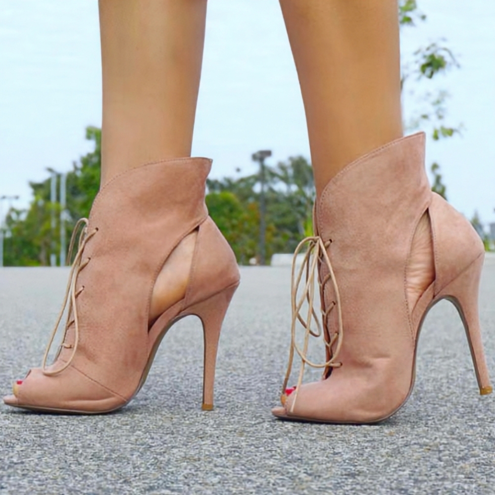 BCBG Dark Stone Suede Pumps 9M Open Toe Corrina
